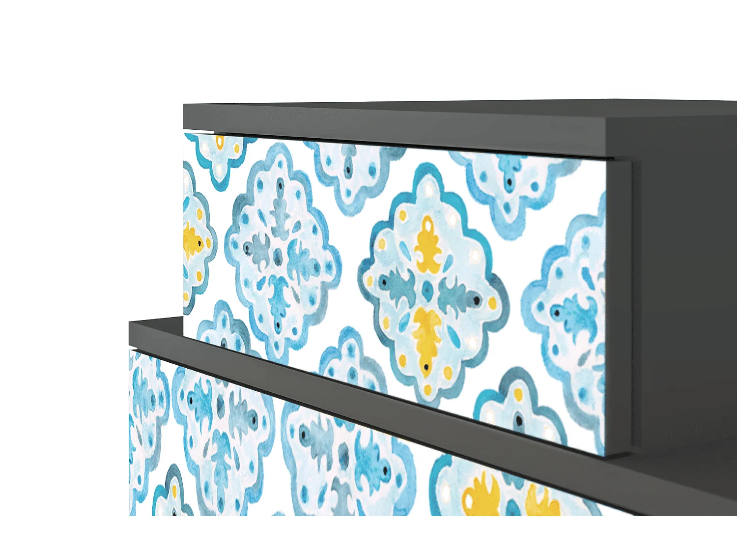 Stolik nocny - 58х58х41 cm - NS1 - Portugese tiles, Antracyt