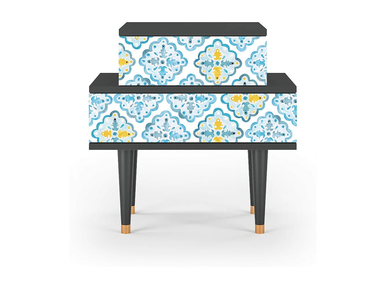 Table de nuit - 58х58х41 cm - NS1 - Portugese tiles, Anthracite