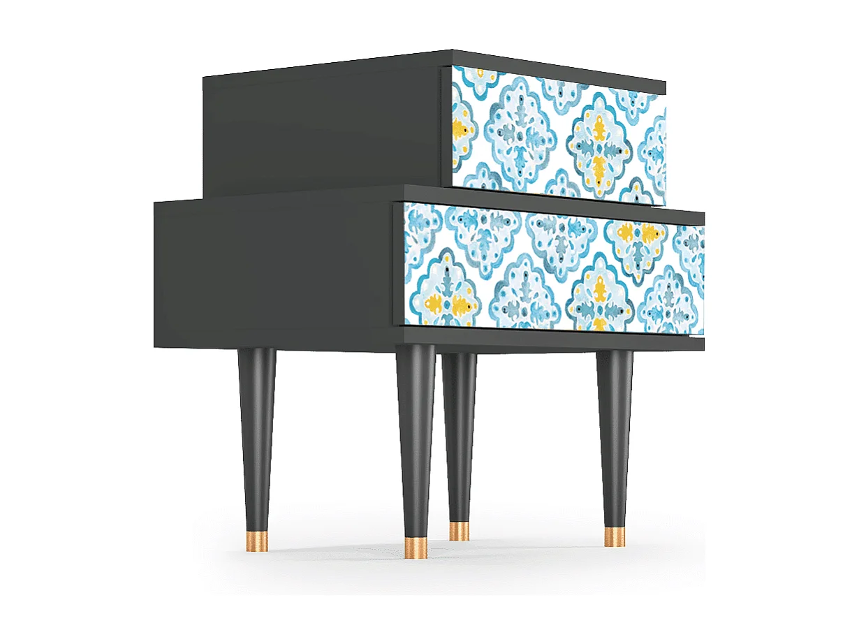 Table de nuit - 58х58х41 cm - NS1 - Portugese tiles, Anthracite