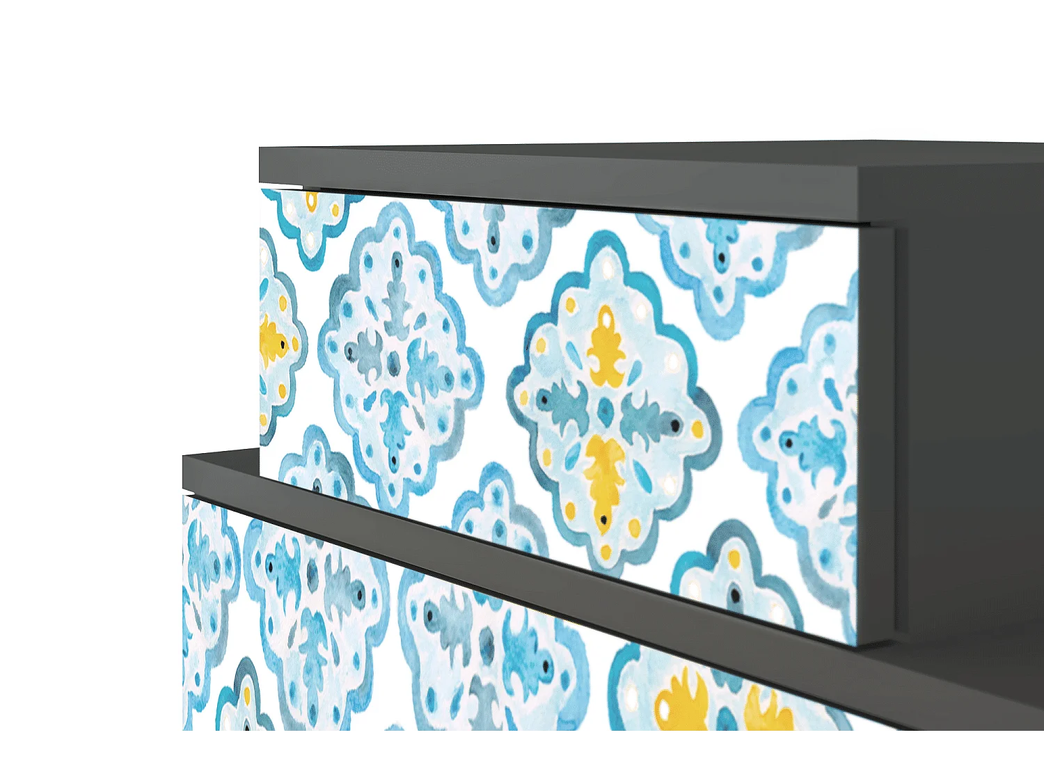 Stolik nocny - 58х58х41 cm - NS1 - Portugese tiles, Antracyt