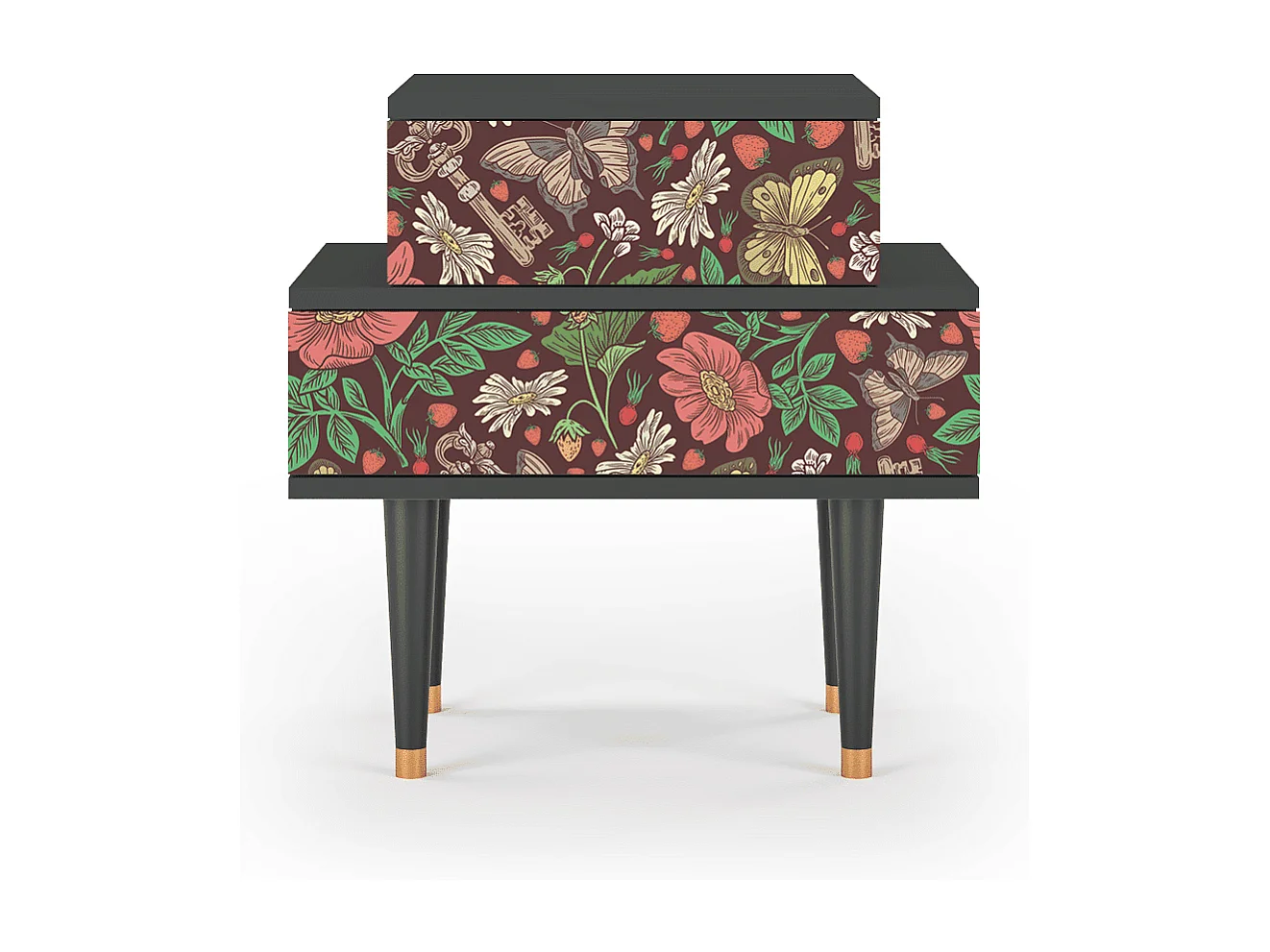 Table de nuit - 58х58х41 cm - NS1 - Alice in Wonderland, Anthracite