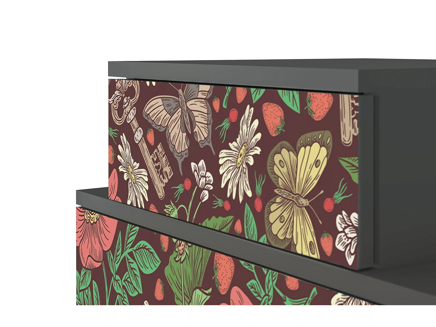 Table de nuit - 58х58х41 cm - NS1 - Alice in Wonderland, Anthracite