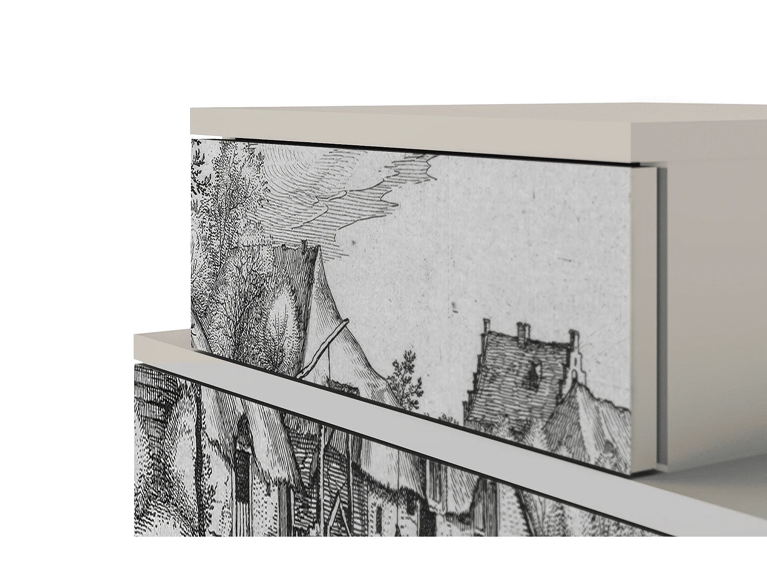 Table de nuit - 58х58х41 cm - NS1 - Farms in a Village, Sable