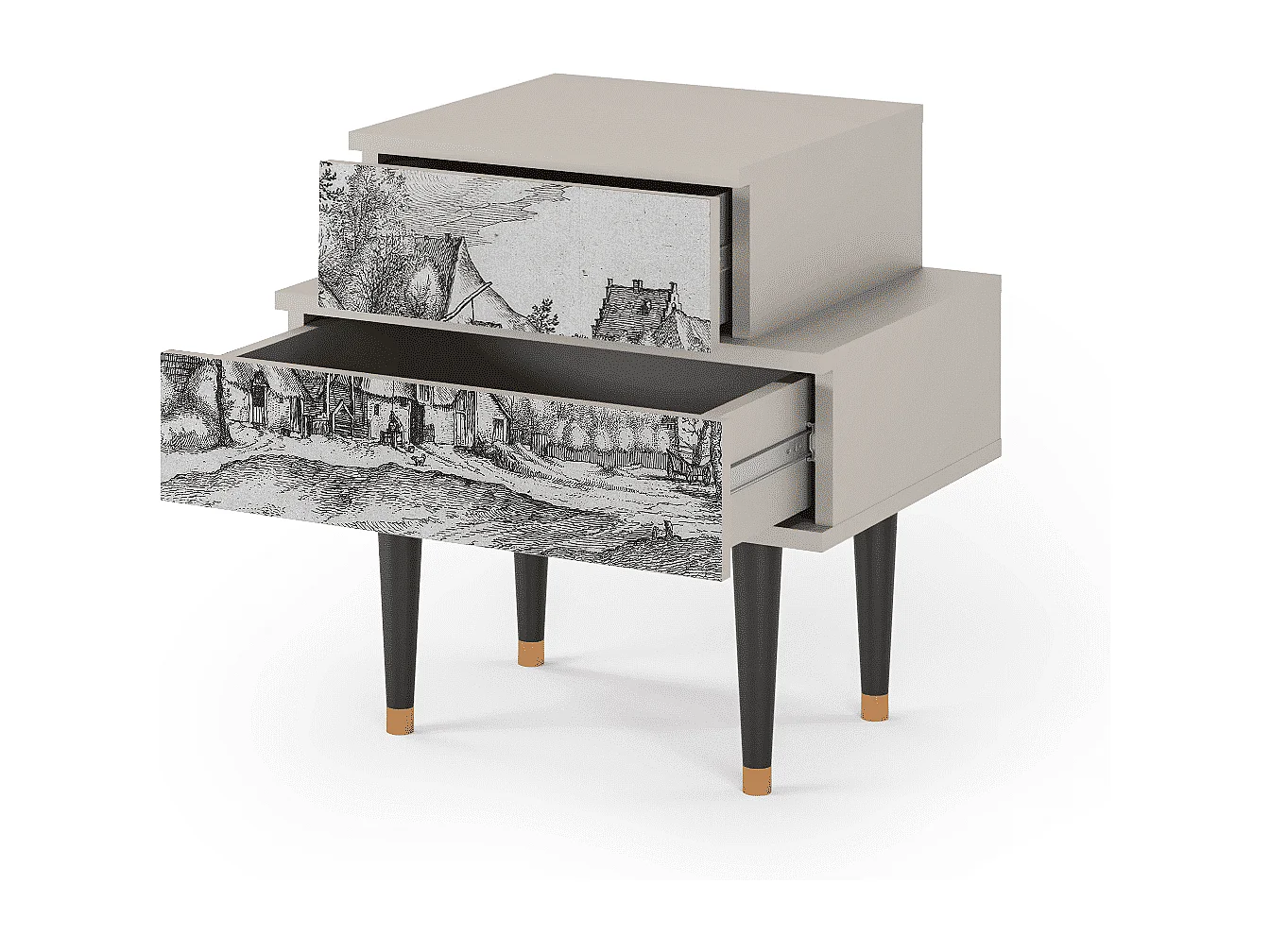 Criado-mudo - 58х58х41 cm - NS1 - Farms in a Village, Areia