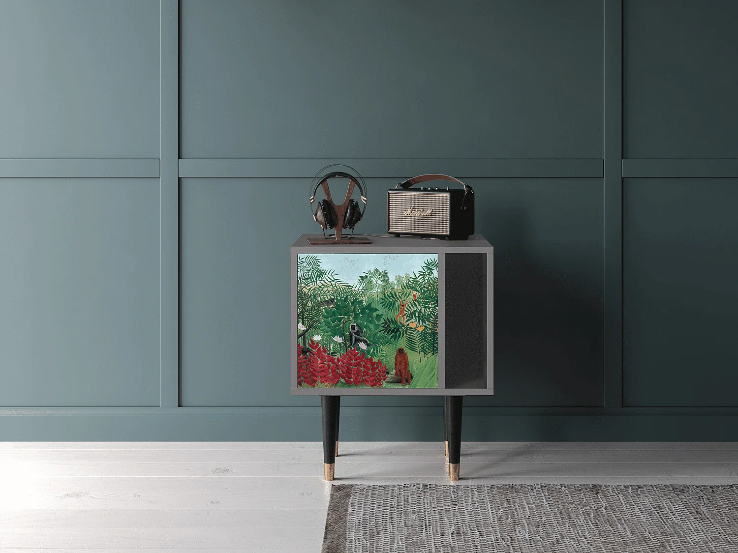 Table de nuit - 57х69х48 cm - S2 - Jungles in Paris, Gris