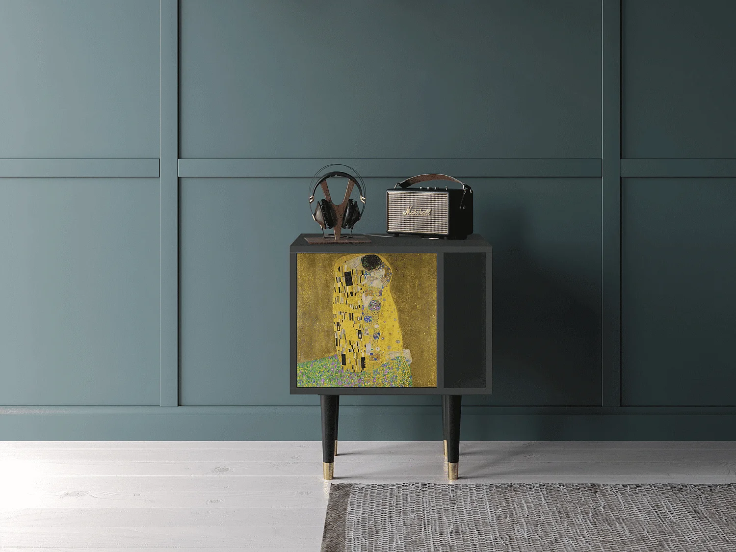 Criado-mudo - 57х69х48 cm - S2 - The Kiss by Klimt , Antracite