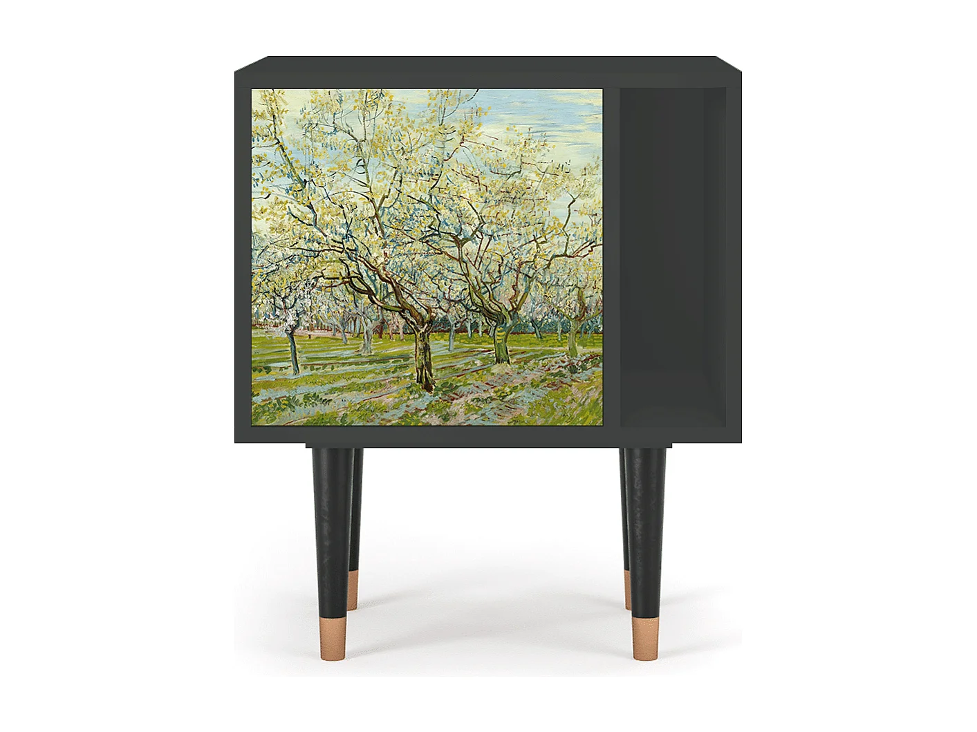 Stolik nocny - 57х69х48 cm - S2 - The Biały Orchard, Antracyt