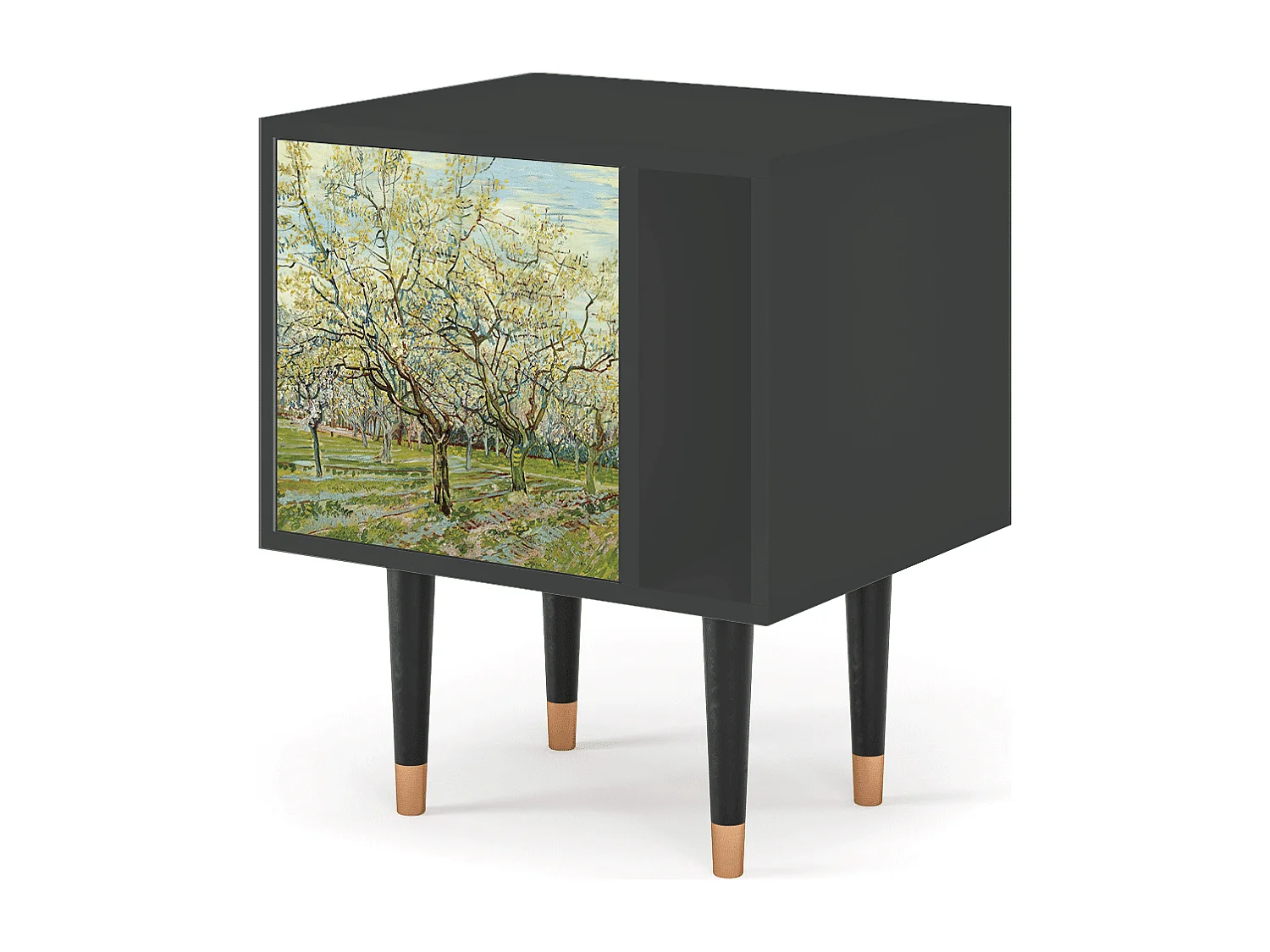 Stolik nocny - 57х69х48 cm - S2 - The Biały Orchard, Antracyt