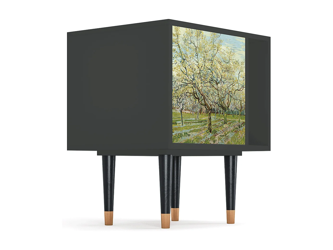 Stolik nocny - 57х69х48 cm - S2 - The Biały Orchard, Antracyt