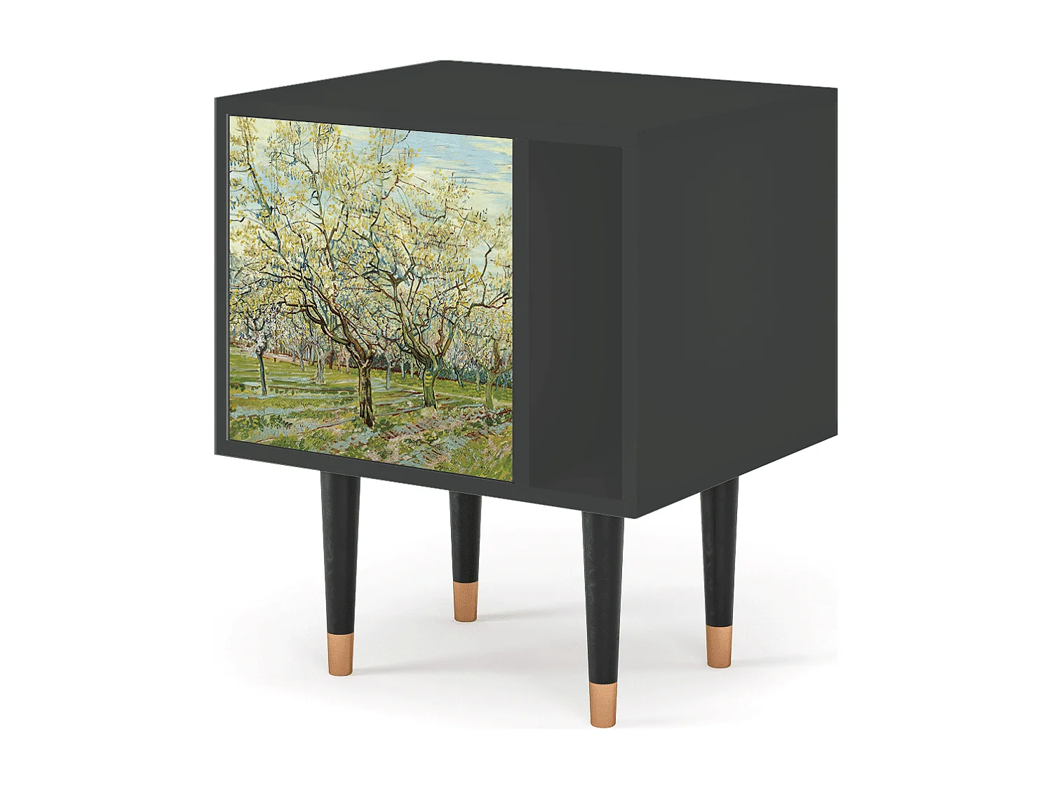 Stolik nocny - 57х69х48 cm - S2 - The Biały Orchard, Antracyt