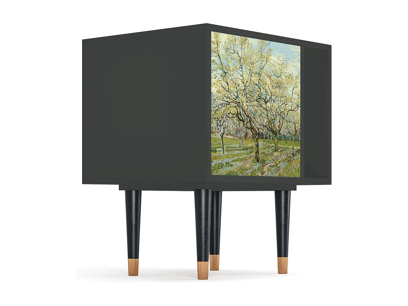 Stolik nocny - 57х69х48 cm - S2 - The Biały Orchard, Antracyt
