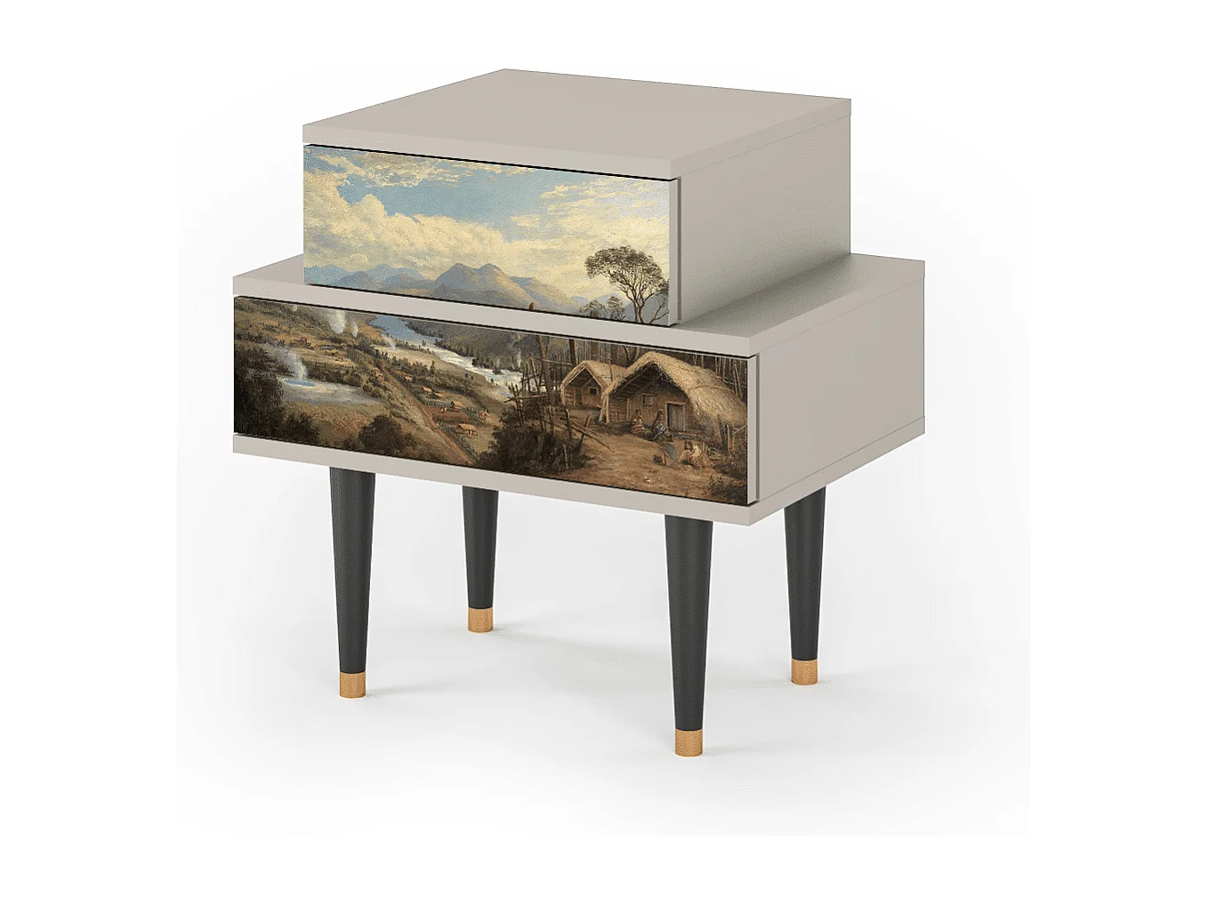 Nachtkastje - 58х58х41 cm - NS1 - View Across the Plains , Zand