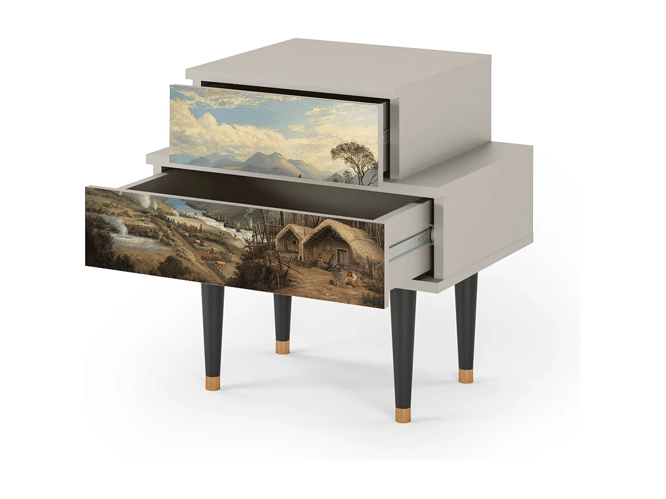 Nachtkastje - 58х58х41 cm - NS1 - View Across the Plains , Zand