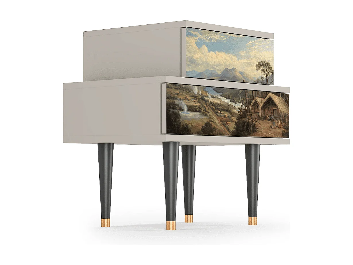 Nachtkastje - 58х58х41 cm - NS1 - View Across the Plains , Zand