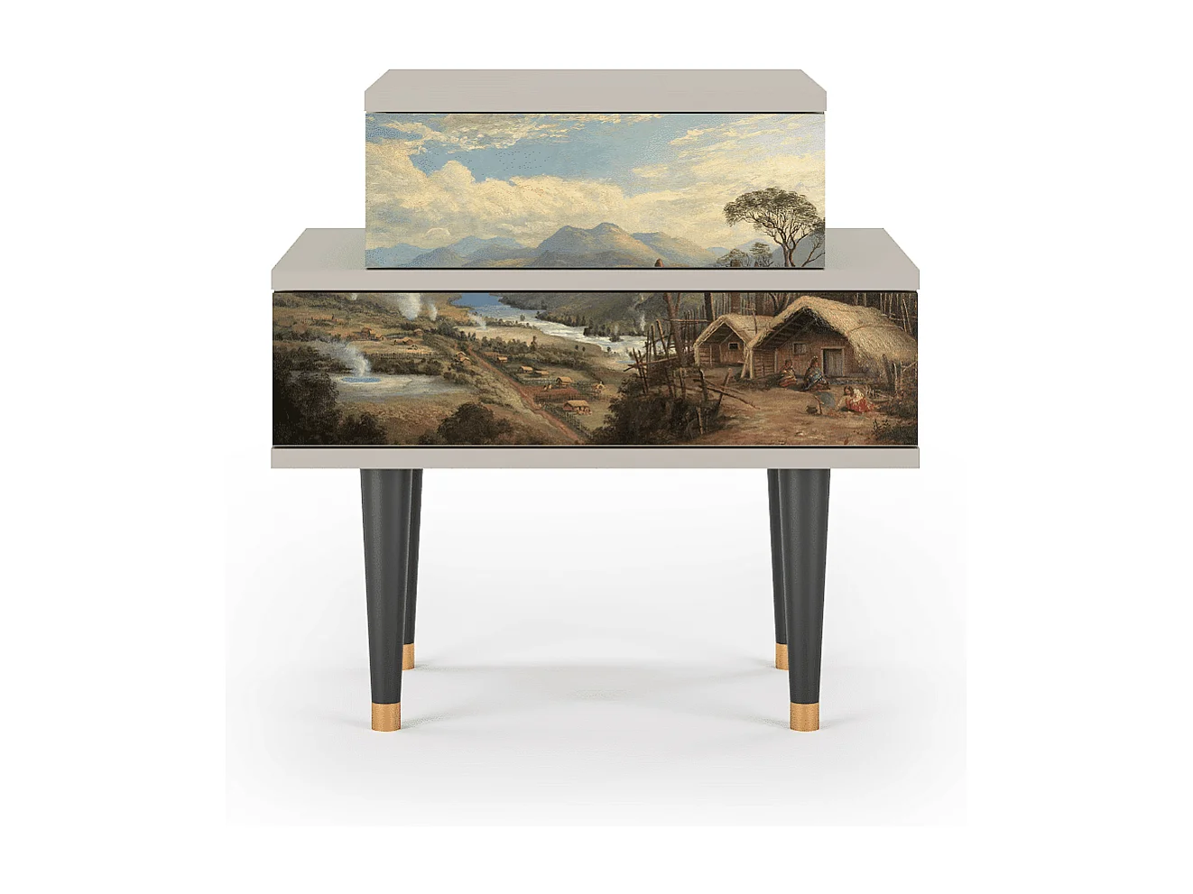 Stolik nocny - 58х58х41 cm - NS1 - View Across the Plains , Piaskowy