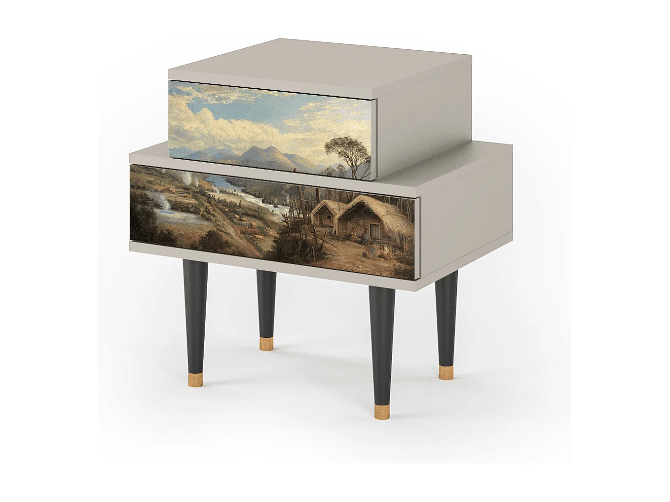 Stolik nocny - 58х58х41 cm - NS1 - View Across the Plains , Piaskowy