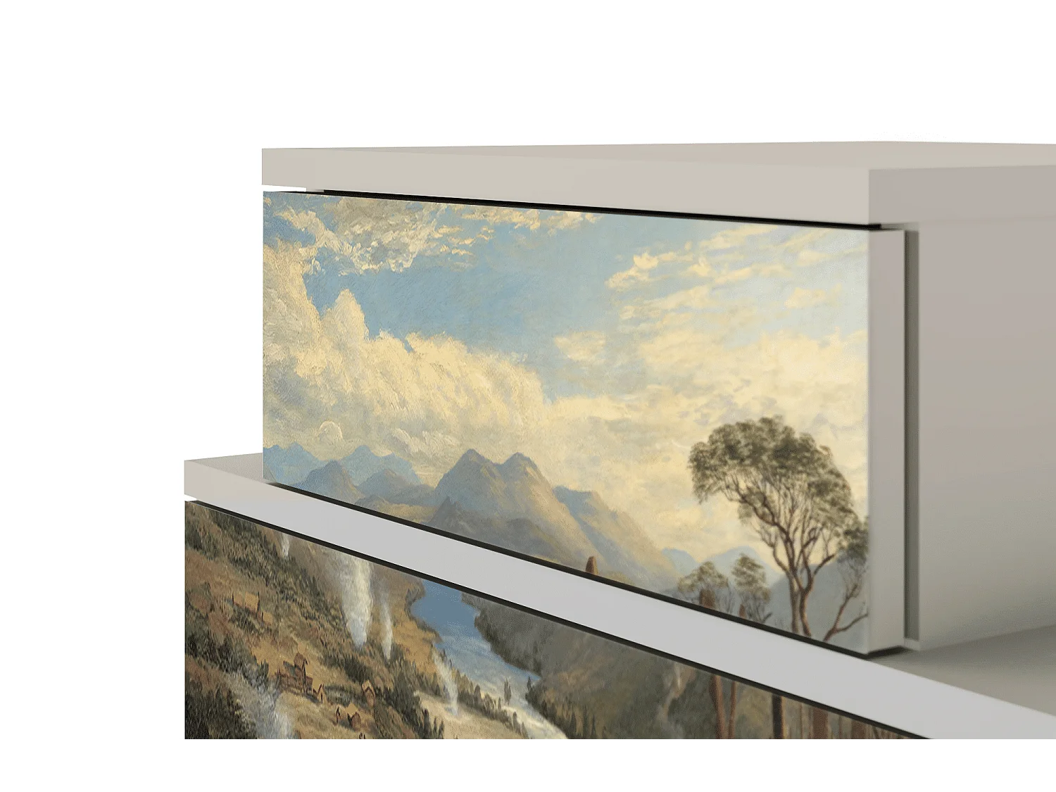 Stolik nocny - 58х58х41 cm - NS1 - View Across the Plains , Piaskowy