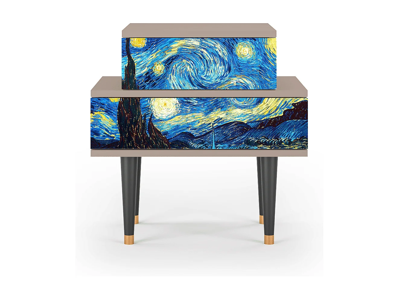 Nachtkastje - 58х58х41 cm - NS1 - The Starry Night  , Latte