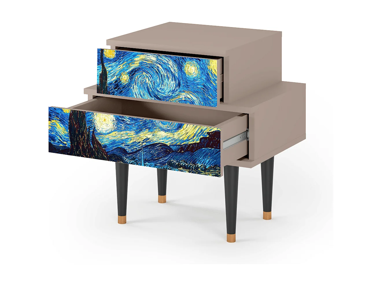 Nachtkastje - 58х58х41 cm - NS1 - The Starry Night  , Latte