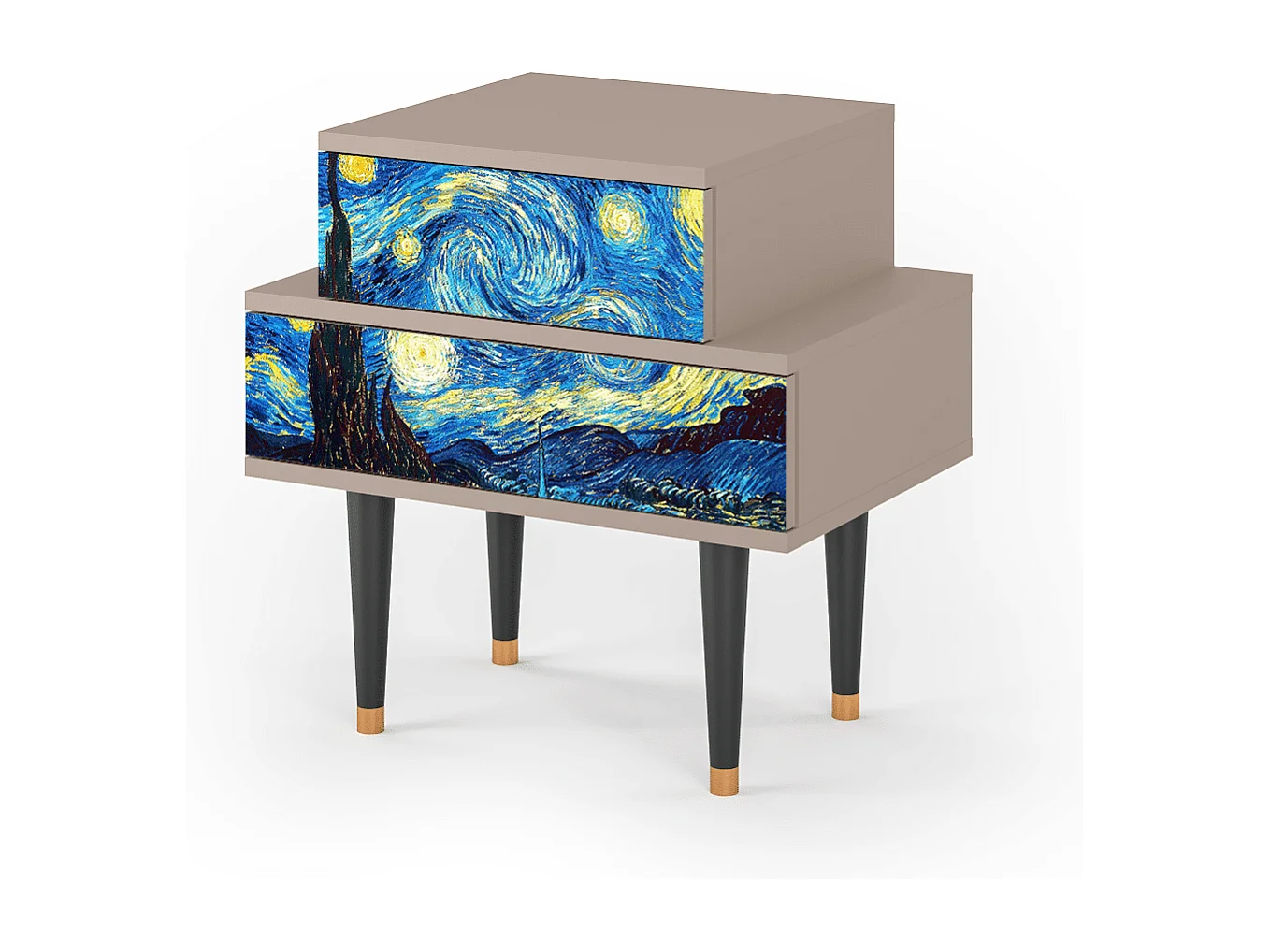 Table de nuit - 58х58х41 cm - NS1 - The Starry Night  , Latte