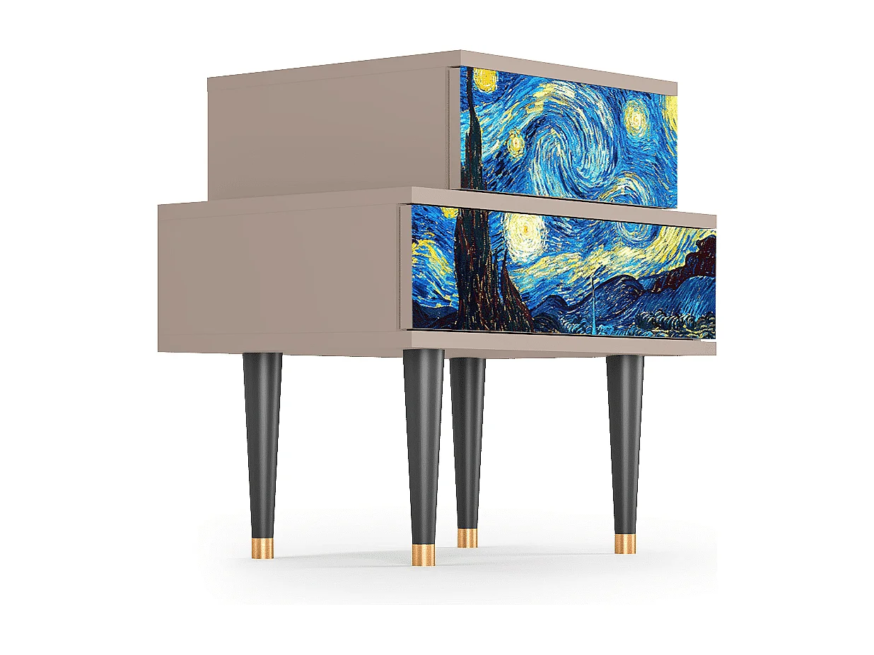 Table de nuit - 58х58х41 cm - NS1 - The Starry Night  , Latte