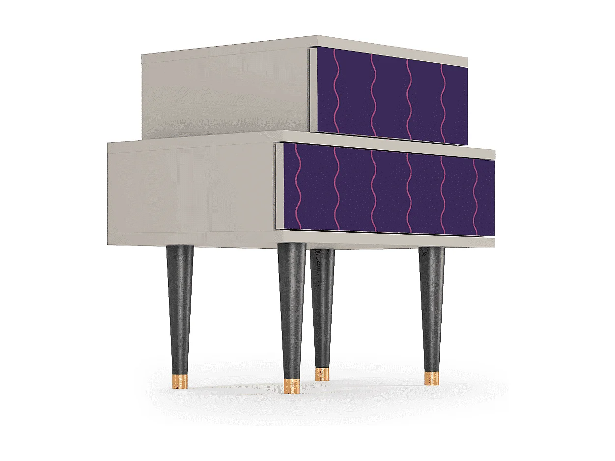 Stolik nocny - 58х58х41 cm - NS1 - Grape Maccaroni, Piaskowy