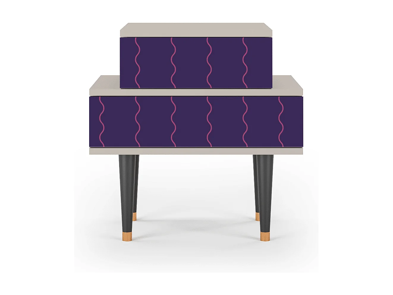 Stolik nocny - 58х58х41 cm - NS1 - Grape Maccaroni, Piaskowy