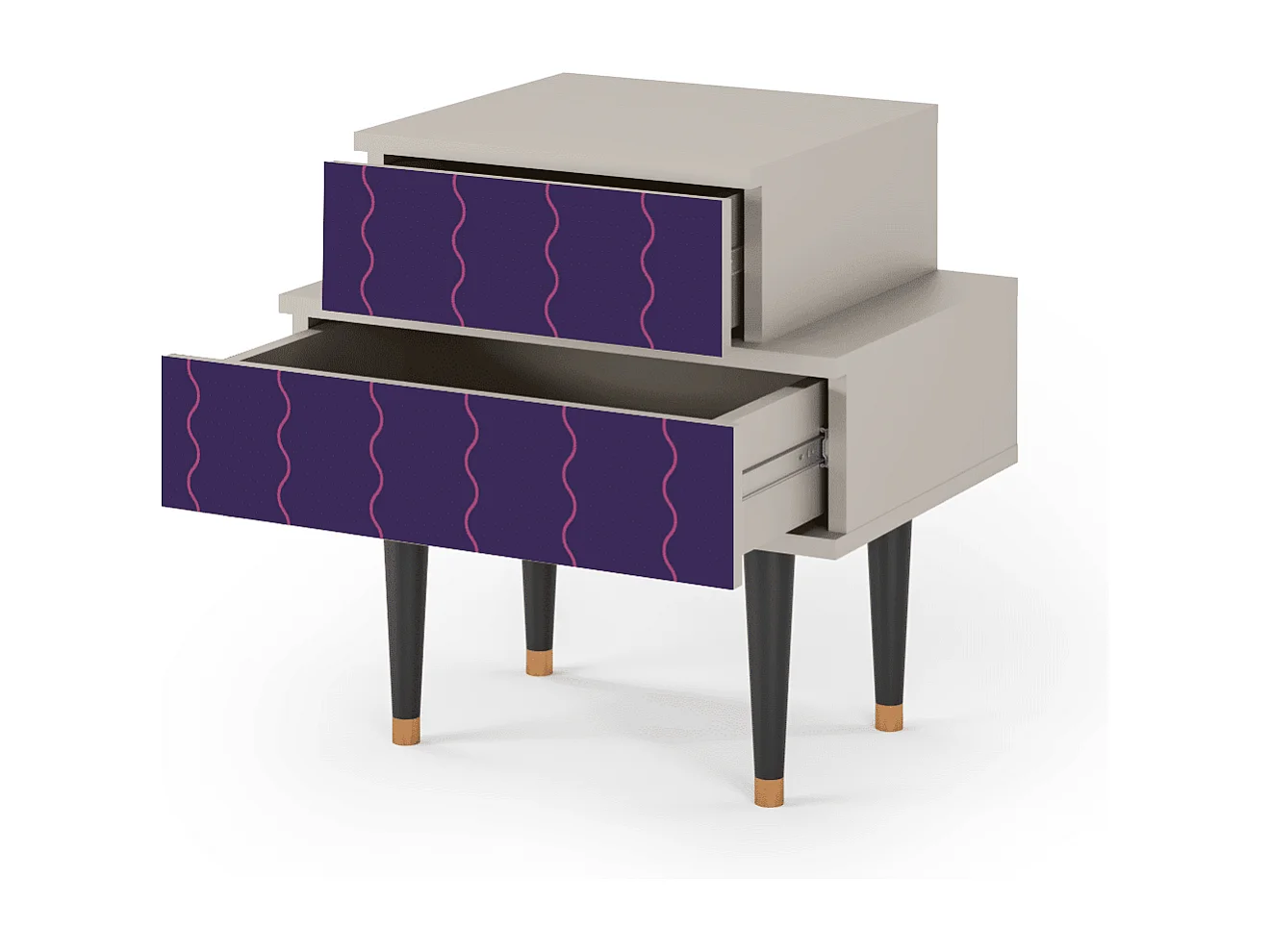 Stolik nocny - 58х58х41 cm - NS1 - Grape Maccaroni, Piaskowy