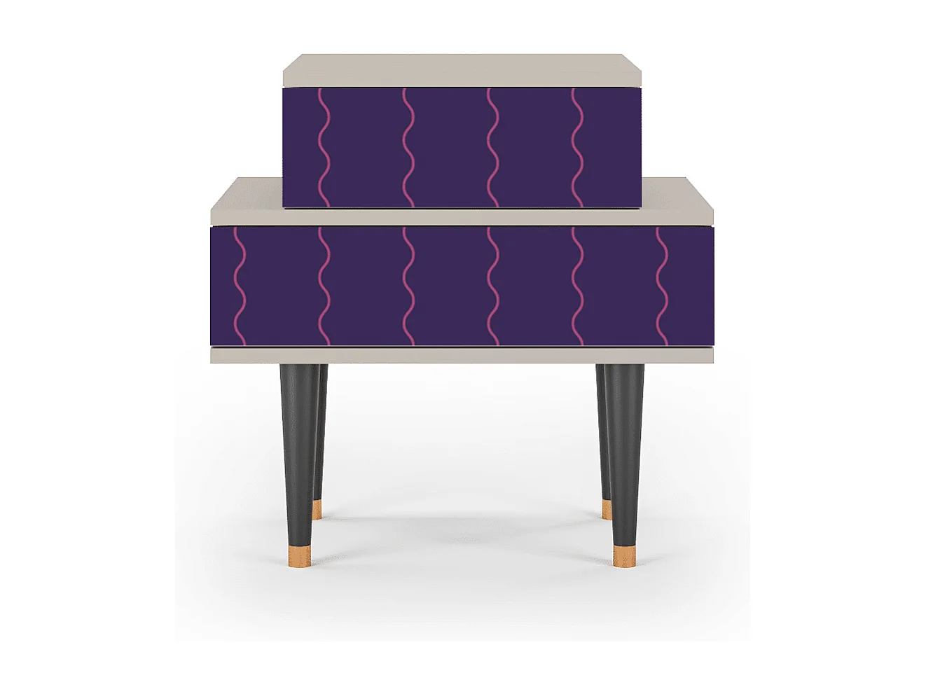 Stolik nocny - 58х58х41 cm - NS1 - Grape Maccaroni, Piaskowy