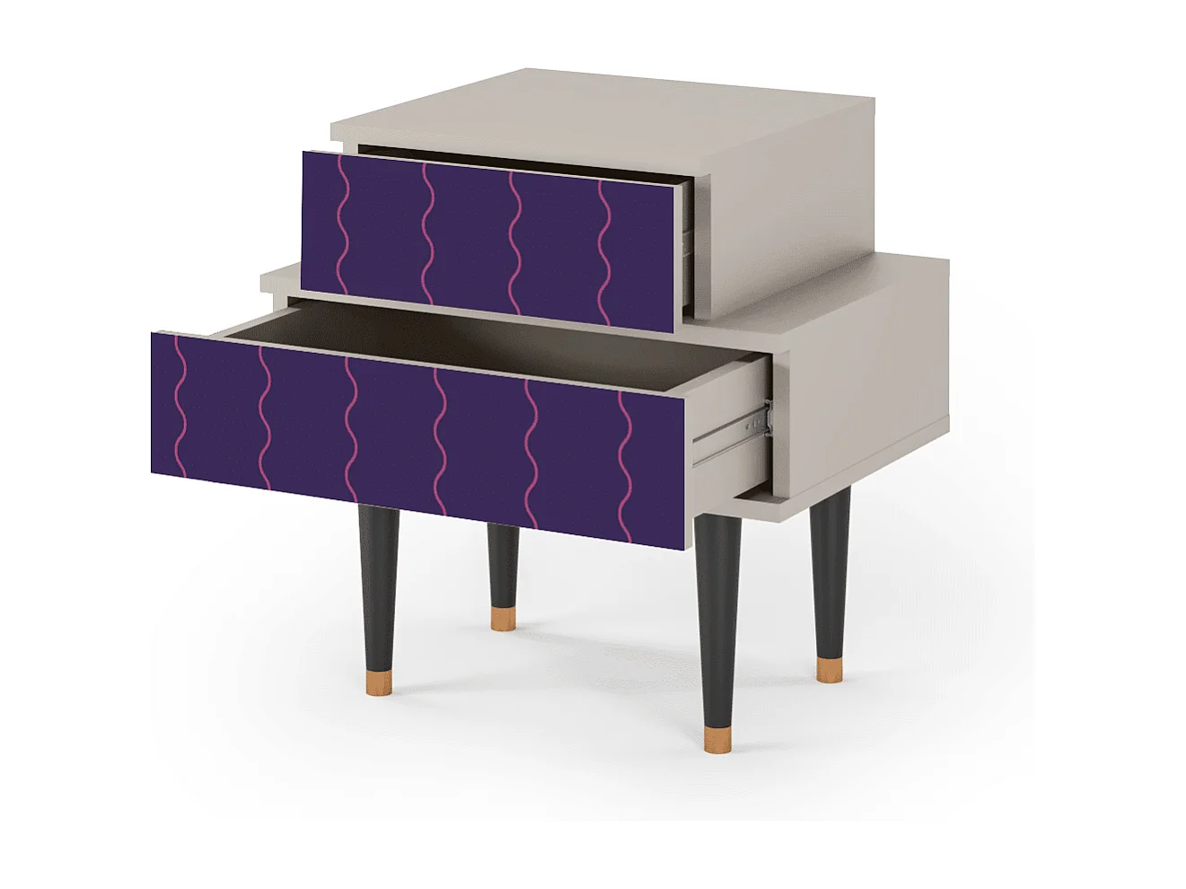 Stolik nocny - 58х58х41 cm - NS1 - Grape Maccaroni, Piaskowy