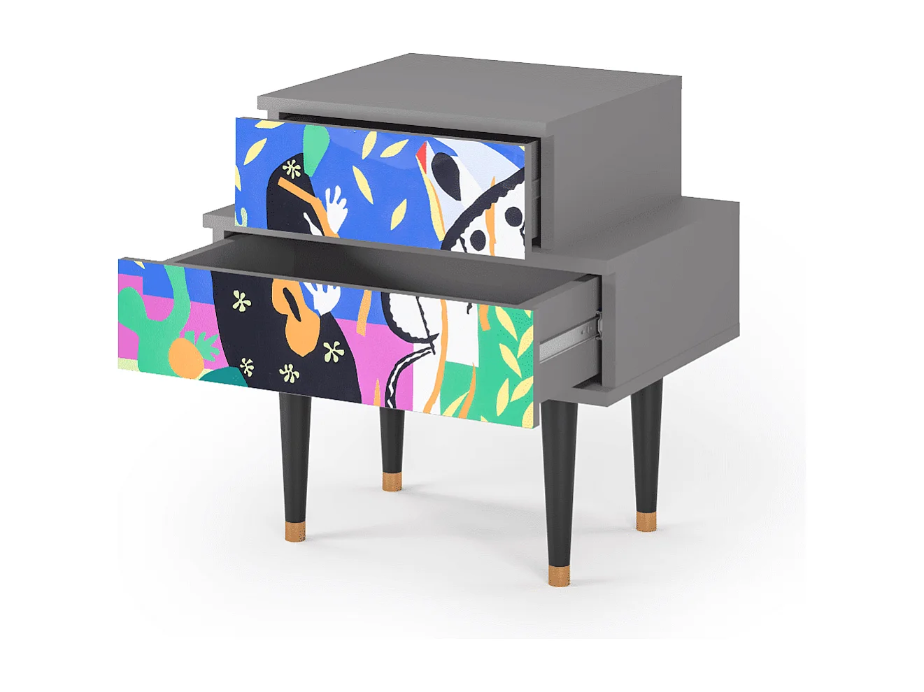 Table de nuit - 58х58х41 cm - NS1 - La Tristesse du Roi, Gris