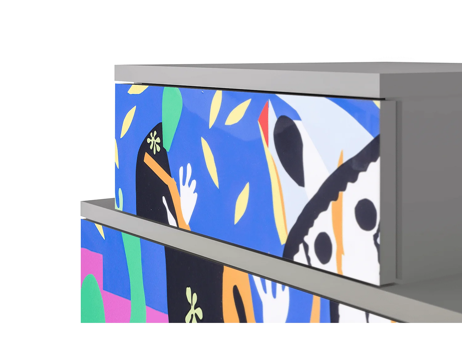 Stolik nocny - 58х58х41 cm - NS1 - La Tristesse du Roi, Szary