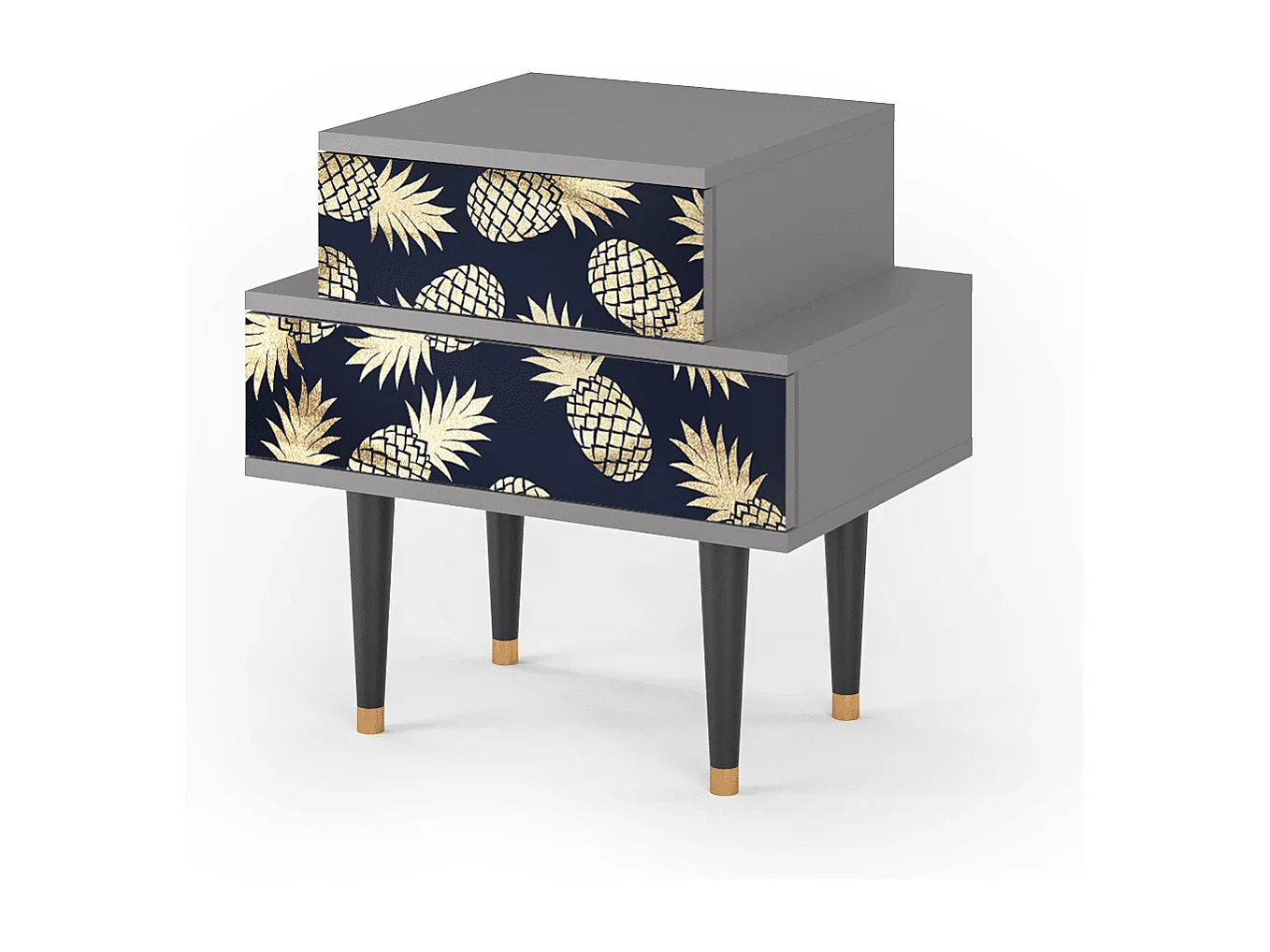 Table de nuit - 58х58х41 cm - NS1 - Sunny Pineaple, Gris