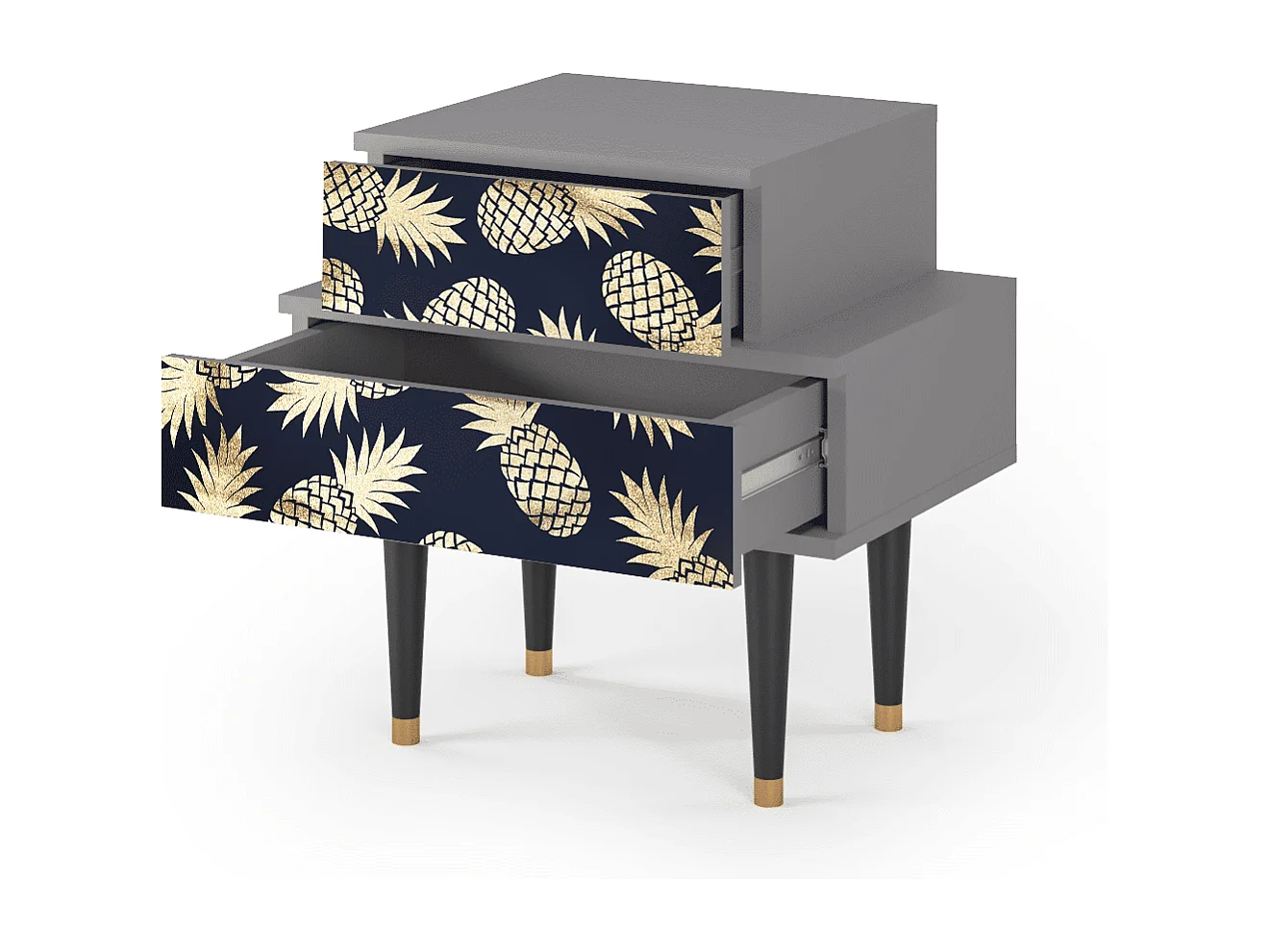 Table de nuit - 58х58х41 cm - NS1 - Sunny Pineaple, Gris