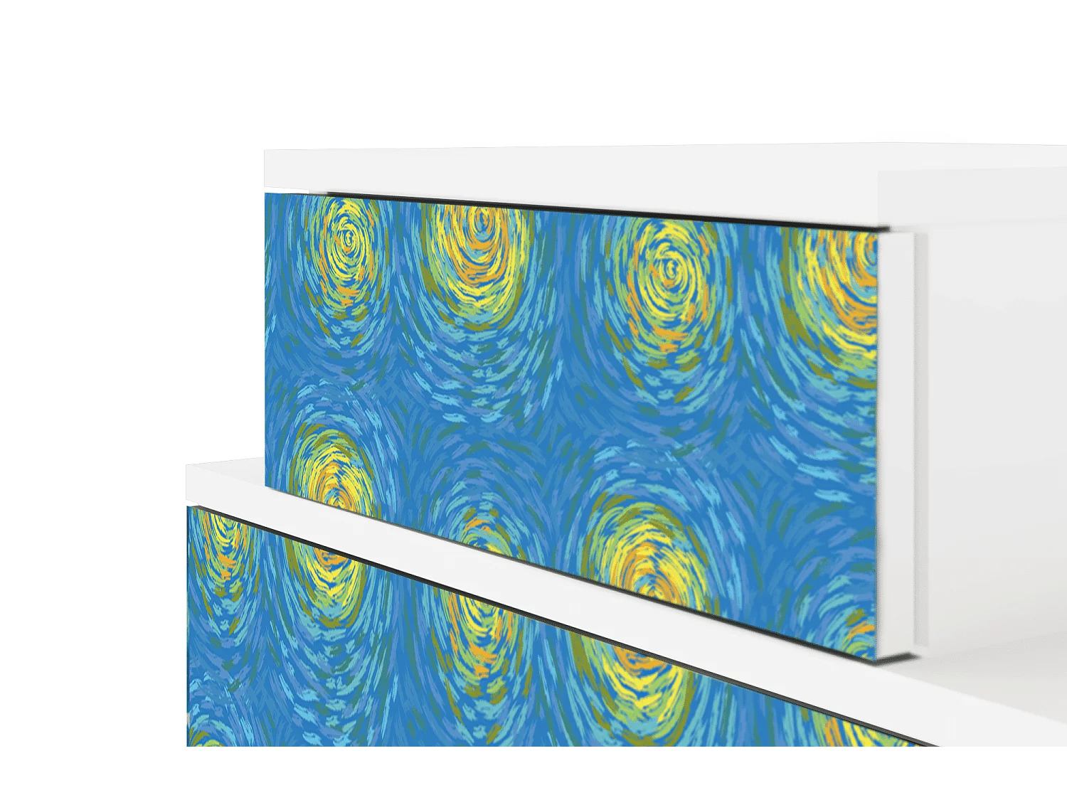 Stolik nocny - 58х58х41 cm - NS1 - Van Gogh Lights, Biały