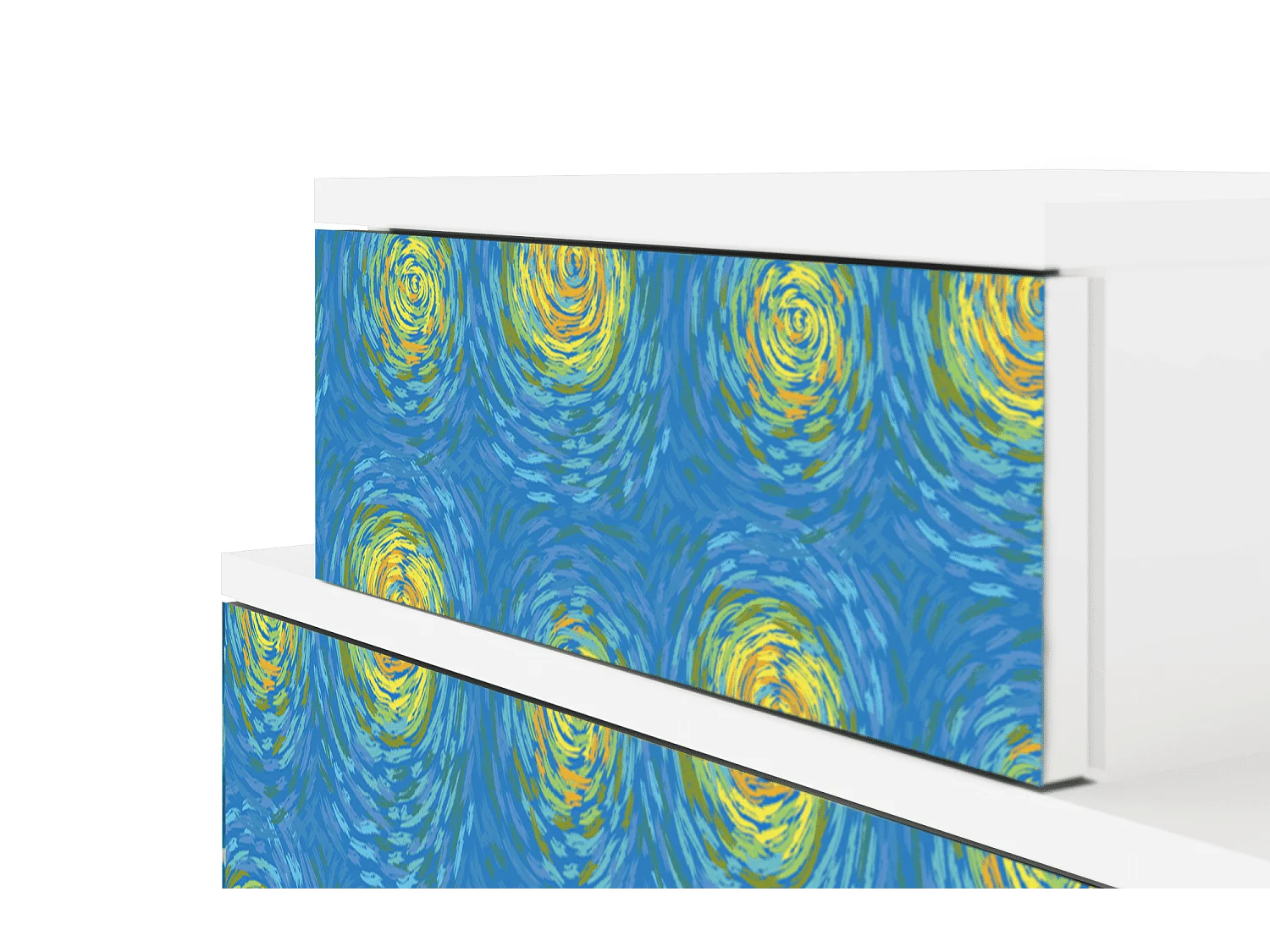 Stolik nocny - 58х58х41 cm - NS1 - Van Gogh Lights, Biały