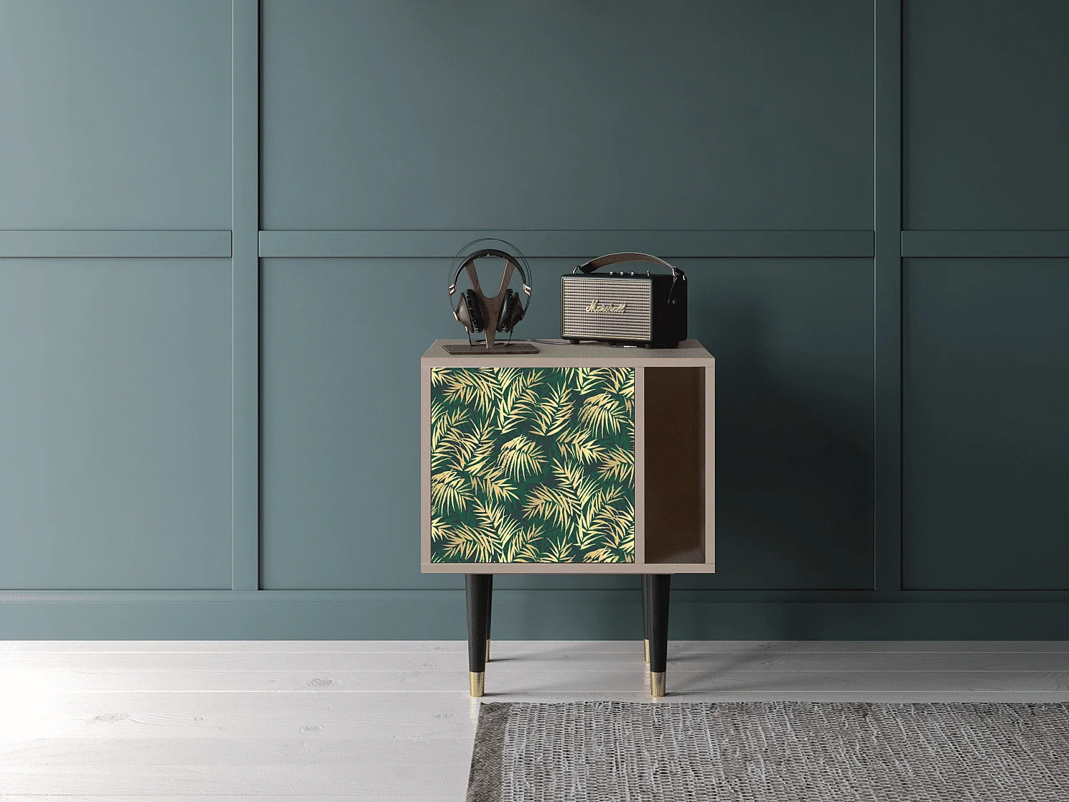 Table de nuit - 57х69х48 cm - S2 - Sunny Palm Tree, Latte