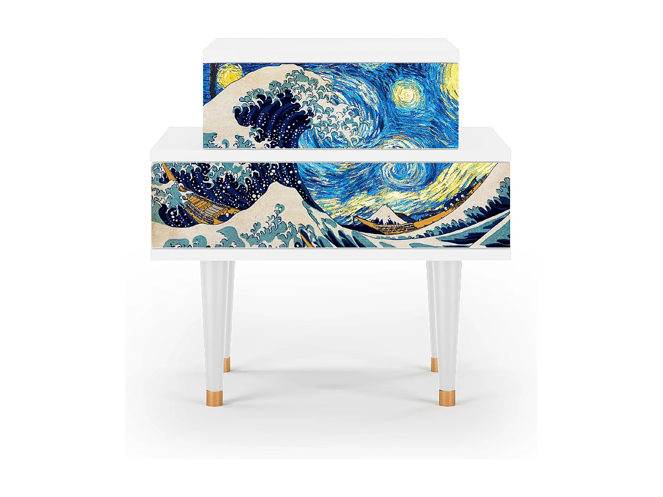 Table de nuit - 58х58х41 cm - NS1 - Great Wave, Blanc