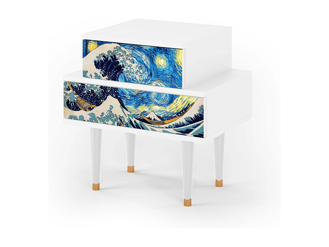 Table de nuit - 58х58х41 cm - NS1 - Great Wave, Blanc