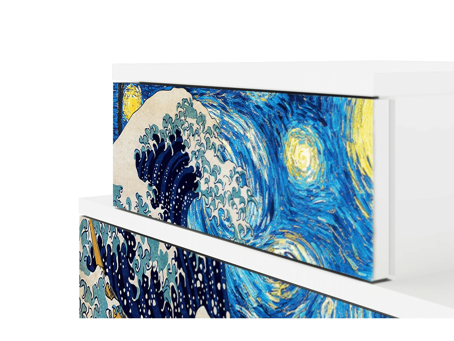 Table de nuit - 58х58х41 cm - NS1 - Great Wave, Blanc