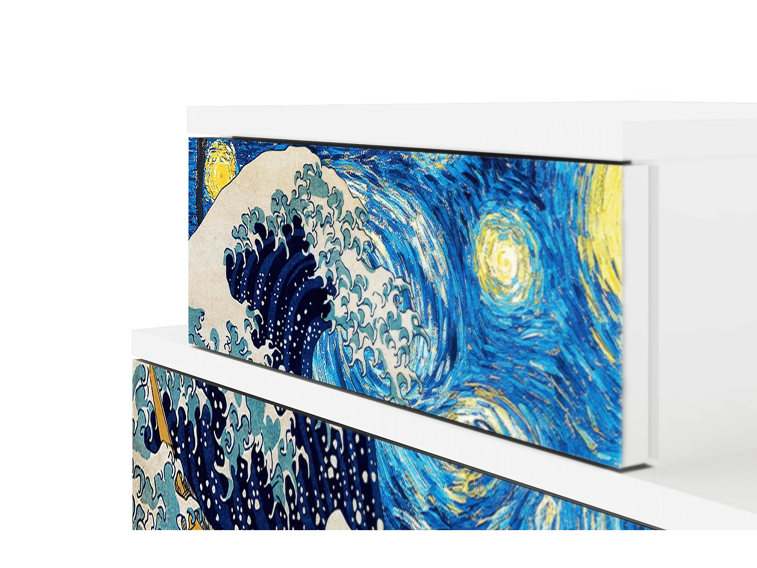 Stolik nocny - 58х58х41 cm - NS1 - Great Wave, Biały