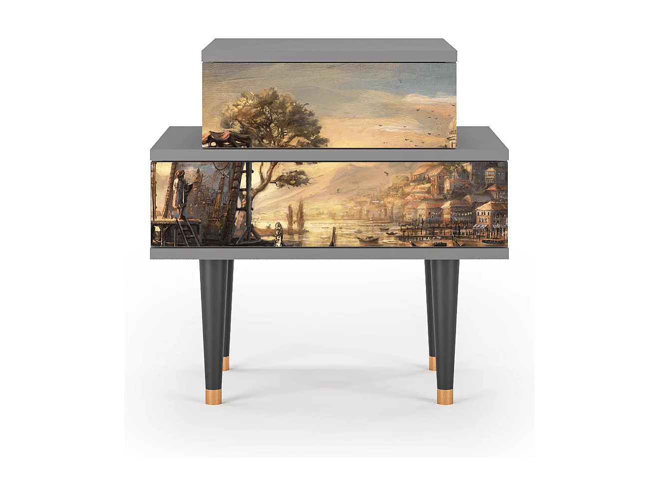 Stolik nocny - 58х58х41 cm - NS1 - Venice, Szary