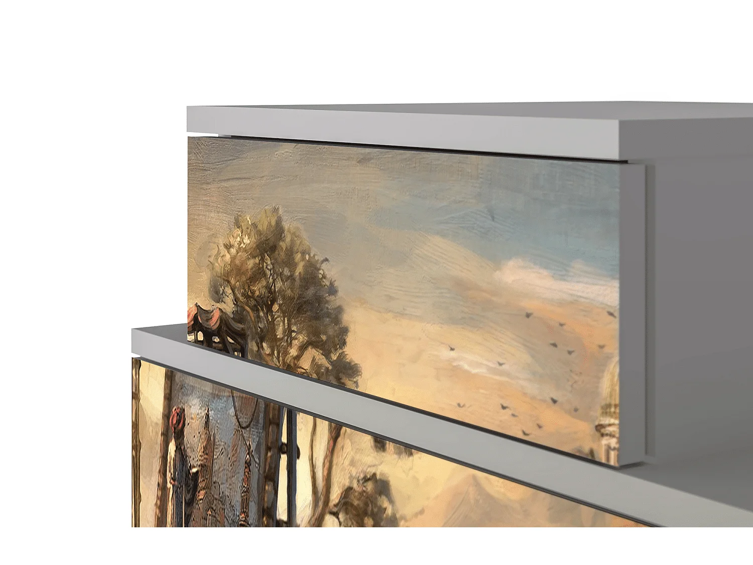 Table de nuit - 58х58х41 cm - NS1 - Venice, Gris