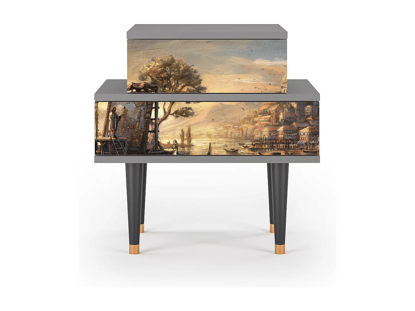 Stolik nocny - 58х58х41 cm - NS1 - Venice, Szary