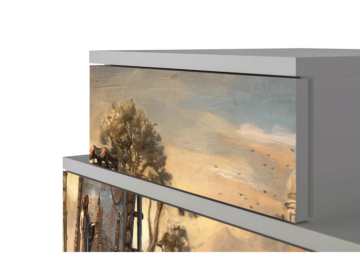 Stolik nocny - 58х58х41 cm - NS1 - Venice, Szary