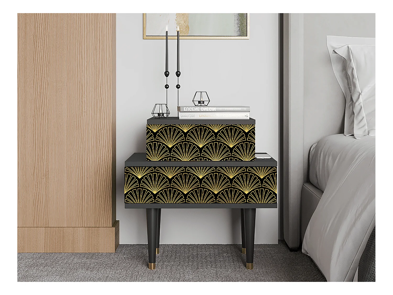 Table de nuit - 58х58х41 cm - NS1 - Bird of Juno, Anthracite