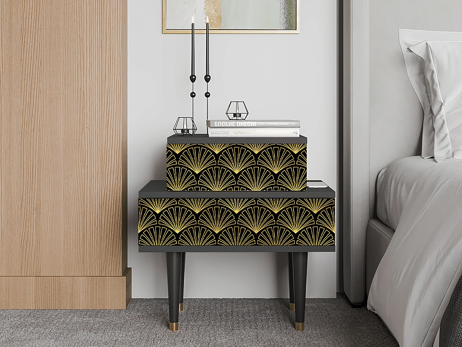 Table de nuit - 58х58х41 cm - NS1 - Bird of Juno, Anthracite