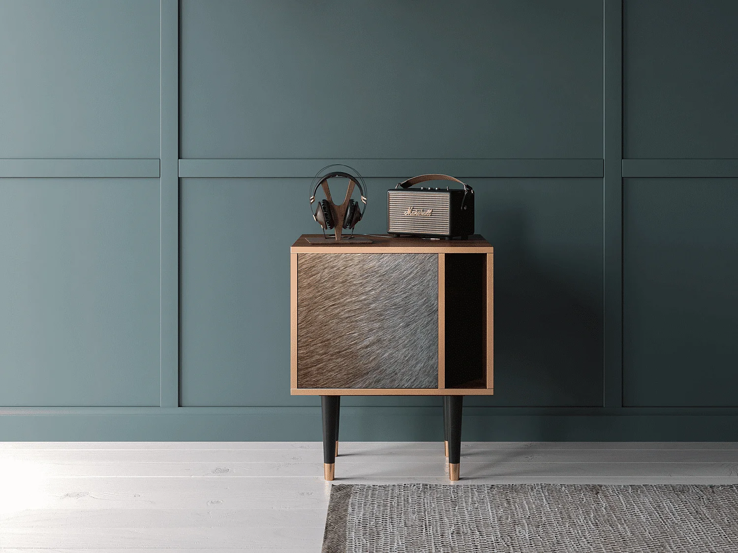 Table de nuit - 57х69х48 cm - S2 - Peanut Hair, Noyer