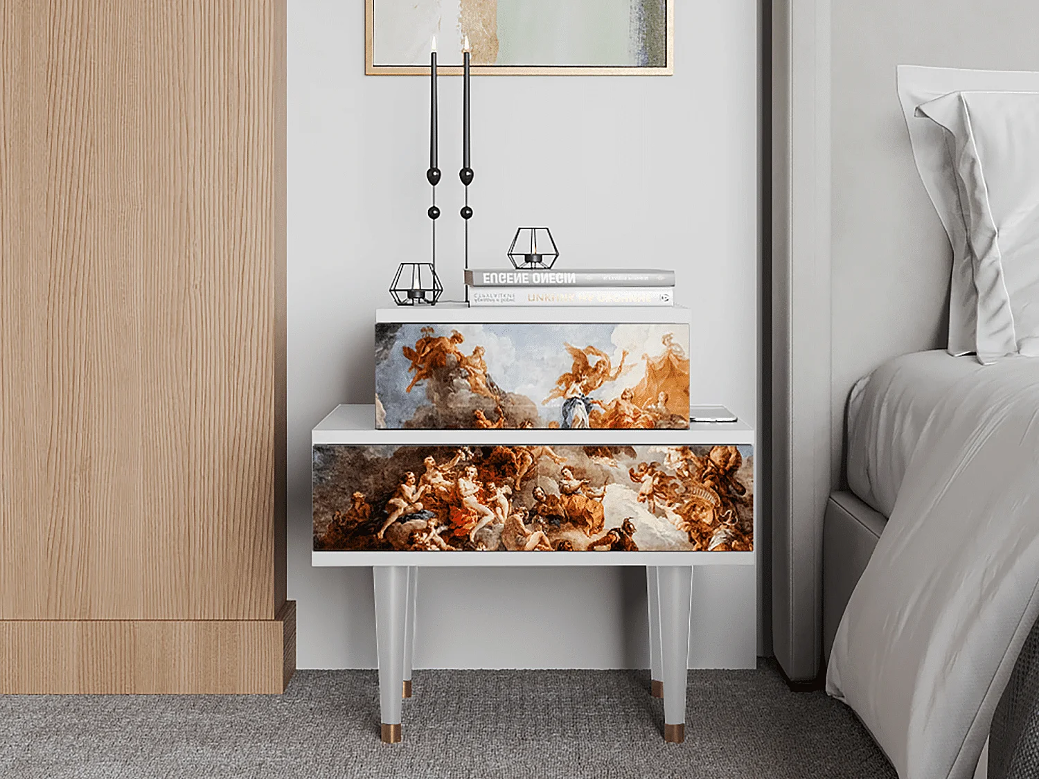 Criado-mudo - 58х58х41 cm - NS1 - Versailles, Branco