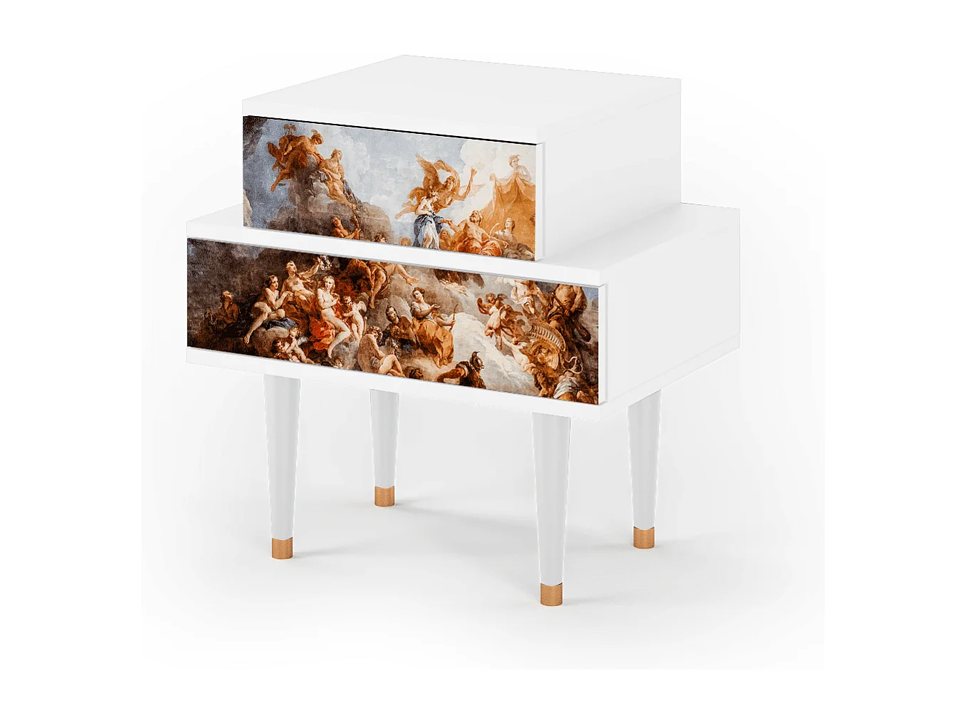 Stolik nocny - 58х58х41 cm - NS1 - Versailles, Biały